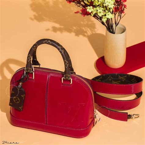 louis vuitton vernis bag red|Louis Vuitton alma bag price.